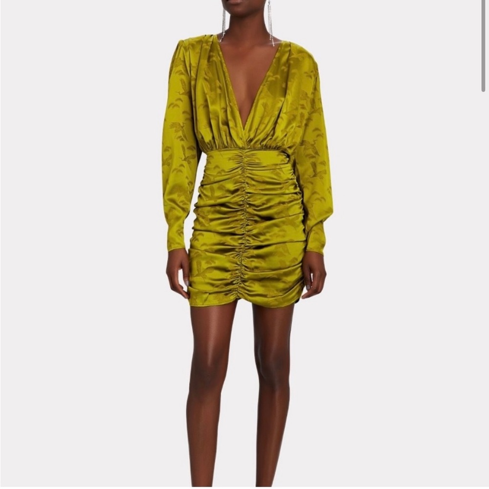 Ronny Kobo Michelle Ruched Satin
Jacquard Mini Dress